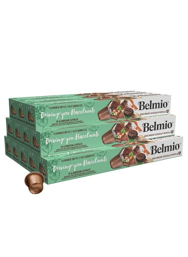 Belmio Hazelnut Flavour Coffee Capsules Pack of 12, 120 Capsules, Compatible with Nespresso OriginalLine Machines. - Image 1