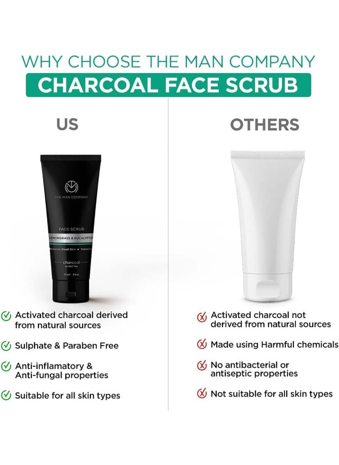 The Man Company Charcoal Tan Removal Face Scrub For Glowing Skin, 75 G  - Image 5