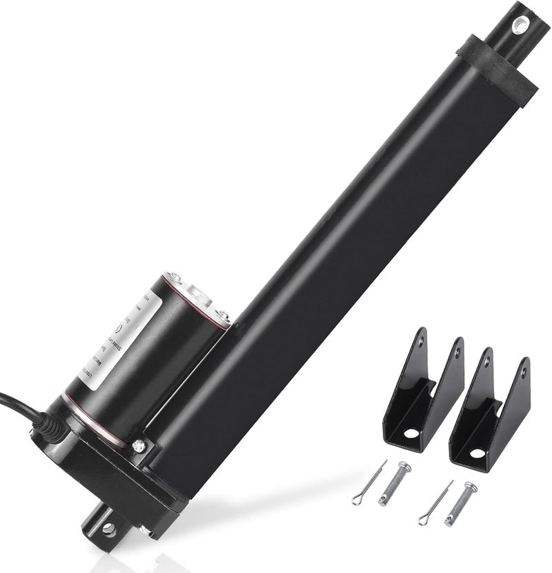 DC HOUSE 8 Inch Linear Actuator Motor 1000N DC12V with Mounting Brackets - Image 1