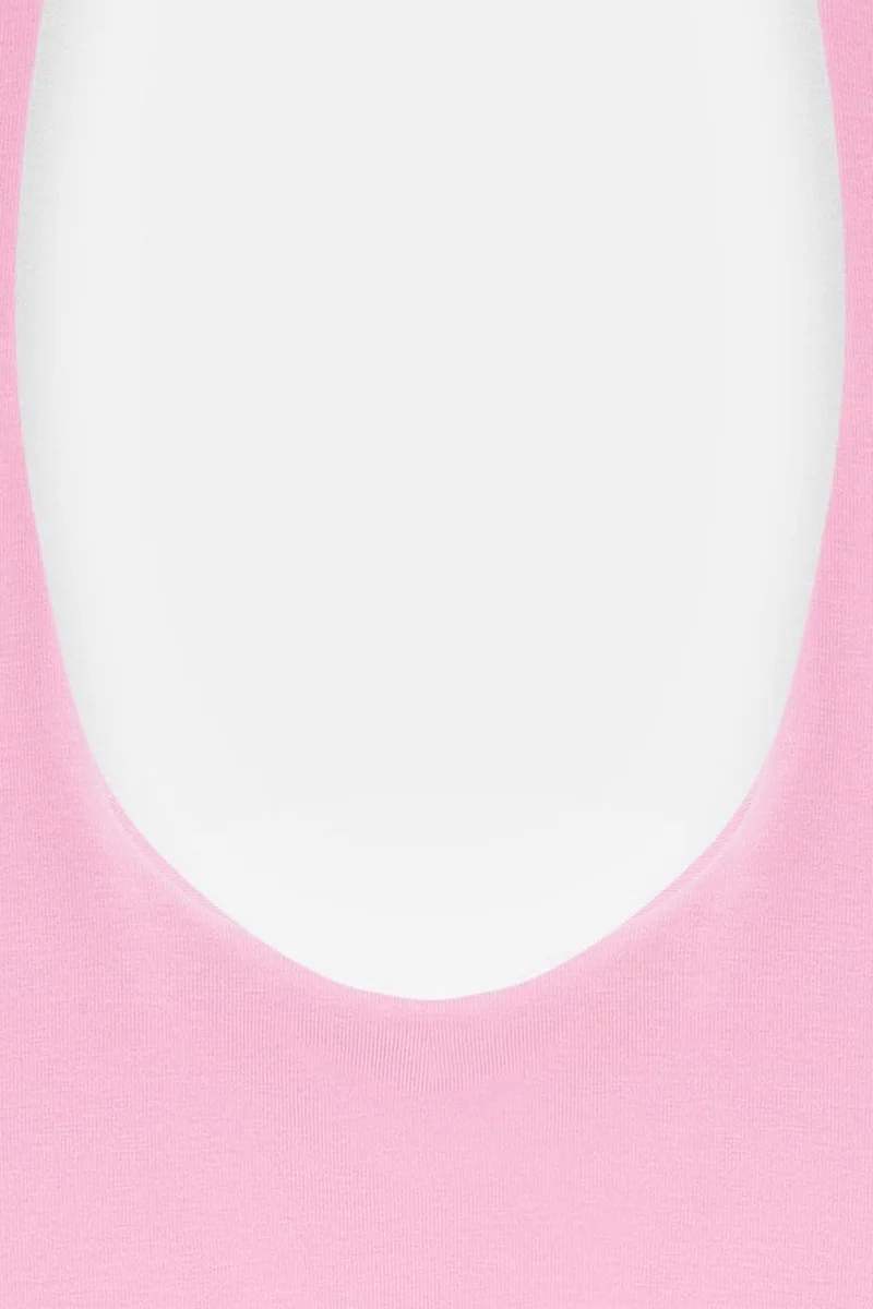 Dilvin Bright Pink DILVIN Halterneck Cut-Out Slim Fit Blouse for Women | Best Price UAE