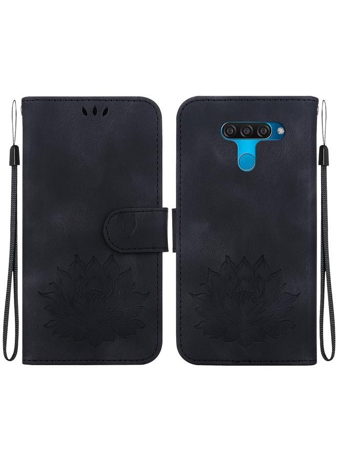 اس-توب جراب لهاتف LG K50 / Q60، جراب جلدي منقوش بنقشة لوتس - Image 1