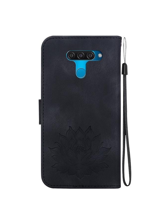 اس-توب جراب لهاتف LG K50 / Q60، جراب جلدي منقوش بنقشة لوتس - Image 3