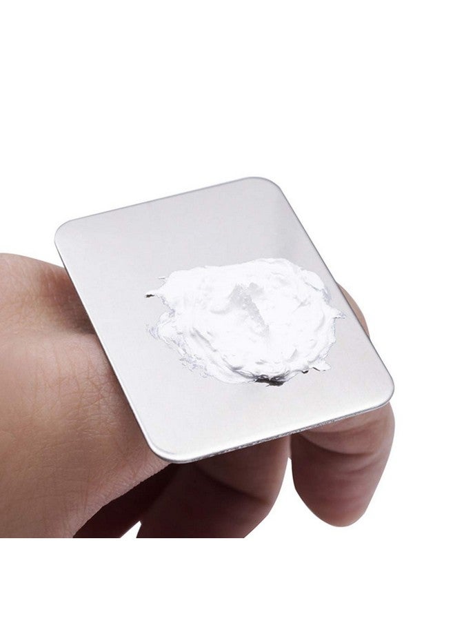 minkissy Makeup Plate, Mini Nail Art Cosmetic Ring Palette Stainless Steel Foundation Mixing Palette With Spatula Tool - Image 5