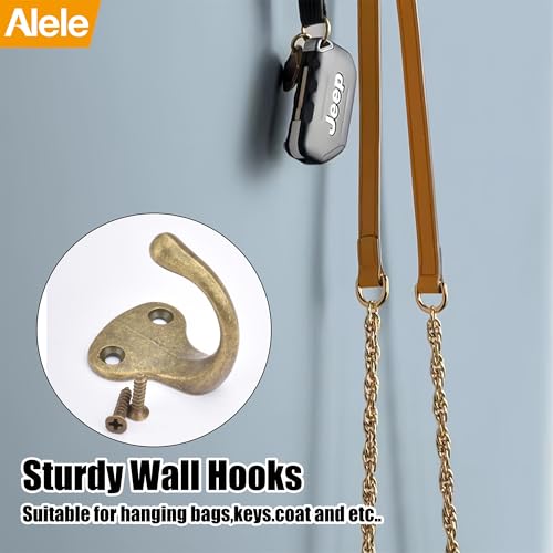 Alele Single Prong Hook Hanger,Robe Towel Hooks,Zinc Die Cast, Set of 6 (Single Prong Trunk Hook 6p) - Image 3