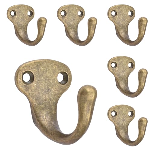 Alele Single Prong Hook Hanger,Robe Towel Hooks,Zinc Die Cast, Set of 6 (Single Prong Trunk Hook 6p) - Image 1