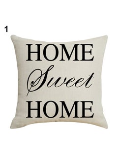 نيبمينينت غطاء وسادة من الكتان بطبعة عبارة "Sweet Home Love" كتان أبيض/ أسود 14x11x2سم 