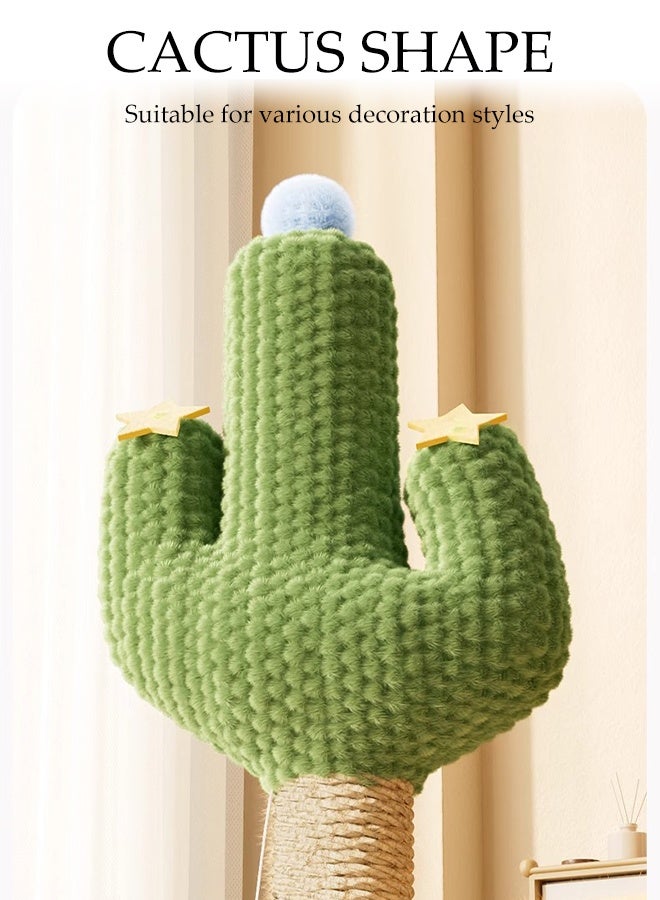 DUNISO Multifunctional Creative Cactus Cat Climbing Frame Plant Style Cat Play Tower with Premium Sisal Rope Easy to Assemble Multi Level Platform Cat Tree with 2 Interactive Dangling Balls - Image 5