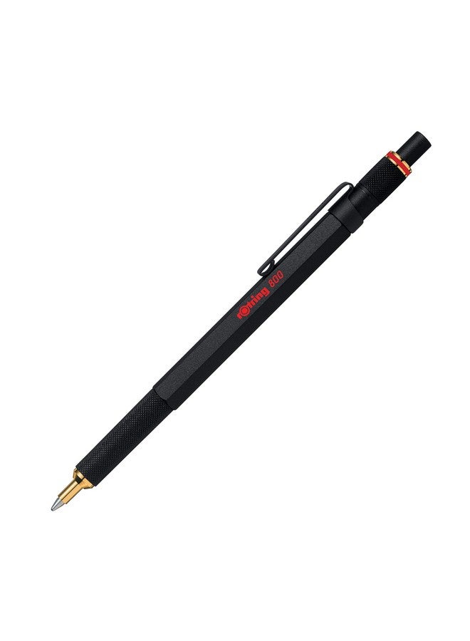 Rotring 800 Retractable Ballpoint Pen, Medium Point, Black - Image 1