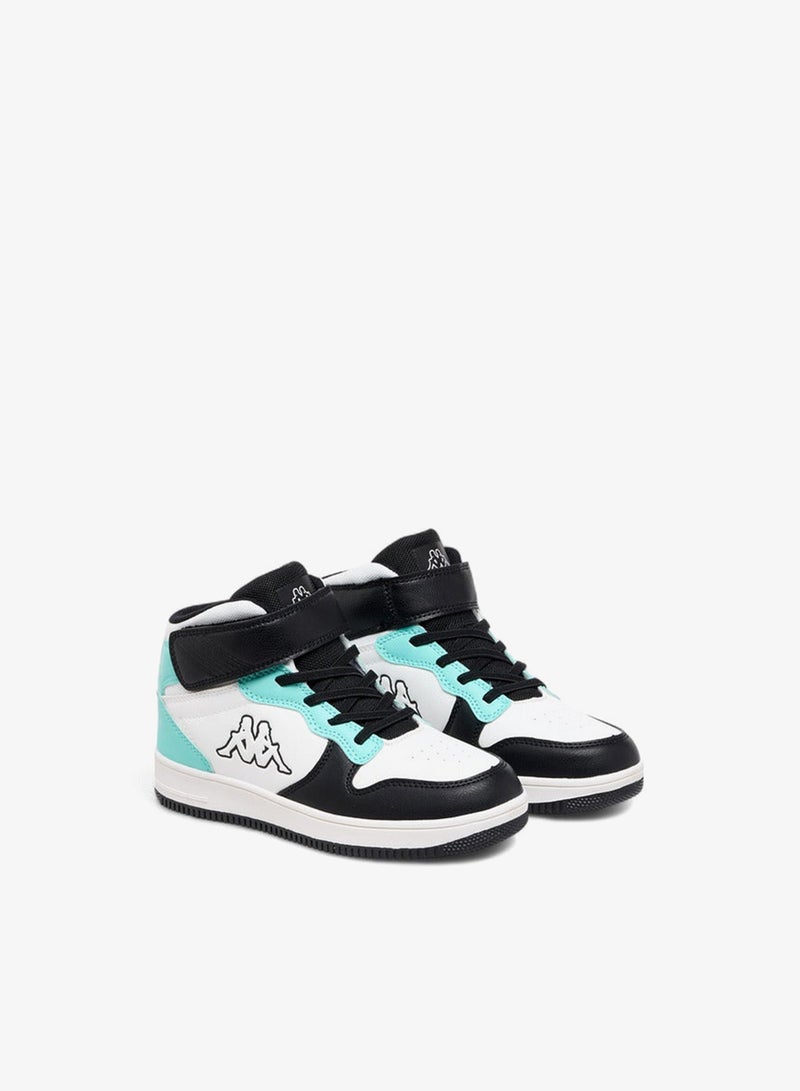 Kappa Kids' Colourblock High-Top Sneakers with Hook and Loop Closure - Image 3