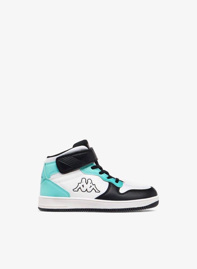 Kappa Kids' Colourblock High-Top Sneakers with Hook and Loop Closure - Image 1