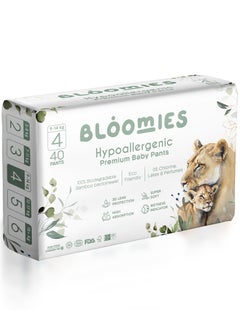 Bloomies Bloomies Premium Baby Pants with wetness indicator | Eco-friendly and Hypoallergenic Nappy Pants Made with 100% Bamboo | Baby Pants Size 4 for babies 9-14kg x 40pcs  - Image 1