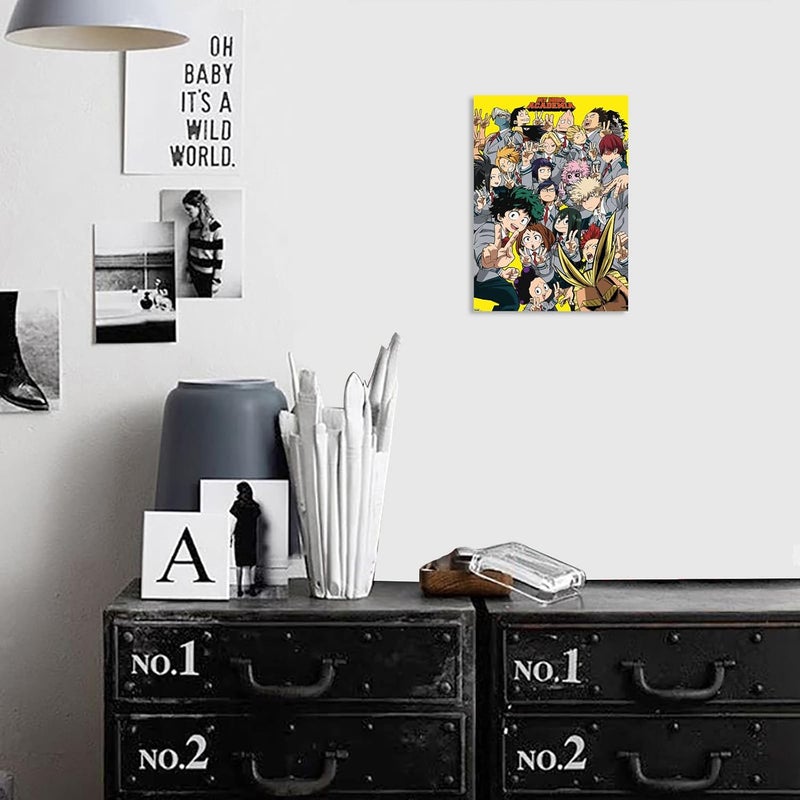 KAIWALK Anime my hero academia poster mha print on canvas painting wall art for living room decor boy gift (unframed, q-mha 1pcs) - Image 3