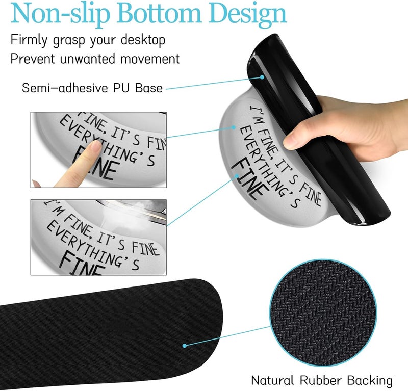 LIMKRIAN Cat Ergonomic Mouse Pad with Wrist Rest Desk Mat Sets Accessories, Cute Mouse Pads for Desk, Gaming Mouse Pad Wrist Support, Keyboard Mat Wrist Rest Cup Coaster Funny Office Desk Accessories - Image 5