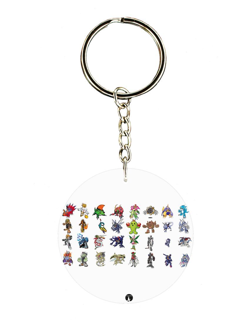 Anime Digimon Double Side Printed Keychain