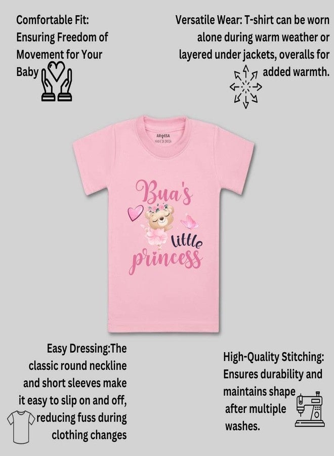 ARVESA Bua Little Princess TS-962 Bua Baby Tshirt for Kids Boys & Girls Half Sleeves Round Neck Clothes Tshirt for Kids Boys 1 Months to 6 Years Dress Pink - Image 3