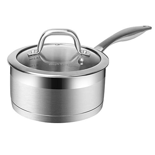 Duxtop Professional Stainless Steel Sauce Pan with Lid, Kitchen Cookware, Induction Pot with Impact-bonded Base Technology, 2.5 Quart - Image 1