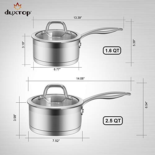 Duxtop Professional Stainless Steel Sauce Pan with Lid, Kitchen Cookware, Induction Pot with Impact-bonded Base Technology, 2.5 Quart - Image 5