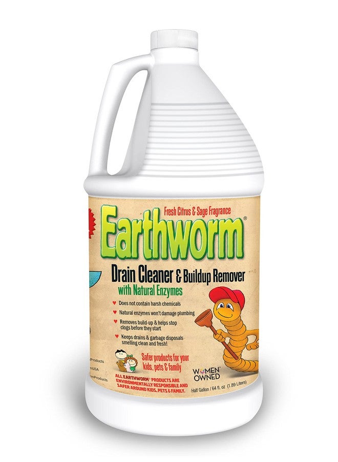 Earthworm منظف مصارف ديدان الأرض - مزيل روائح المصارف - طبيعي وآمن للعائلة - 64 أونصة سائلة - Image 1