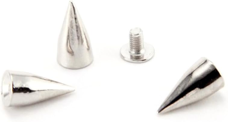OSALADI 100pcs 7x14mm Metal Cone Spike Screwback Studs for DIY Leather Craft Punk Style Rivets Secure Fastening for Accessories and Clothing - Image 2