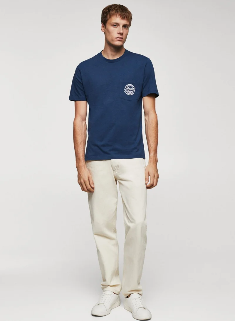 مانجو مان Logo Crew Neck T-Shirt