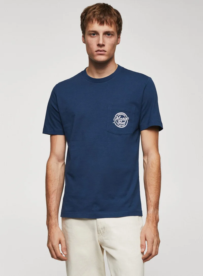 مانجو مان Logo Crew Neck T-Shirt