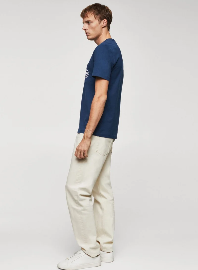 مانجو مان Logo Crew Neck T-Shirt