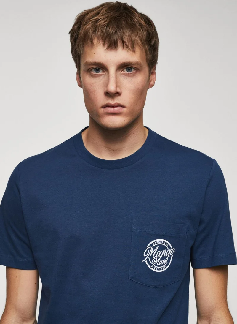 مانجو مان Logo Crew Neck T-Shirt