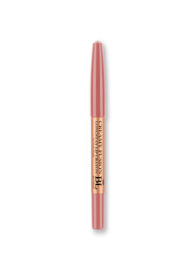 BL BEL London Creamy Fusion Lip Crayon | Ultra-Creamy, Hydrating Formula with Velvet Finish | 6 Gorgeous Shades | All-Day Wear, Rich Moisture, Smooth Application (03 Pink Nude, ) - Image 2