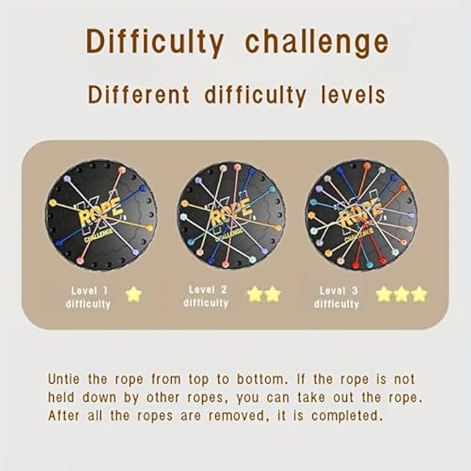 THE ROPE UNTANGLING CHALLENGE IS A CHILDREN'S EDUCATIONAL TOY THAT ENHANCES LOGICAL THINKING AND CONCENTRATION. IT'S A GREAT INTERACTIVE BOARD GAME FOR PARENTS AND KIDS, MAKING IT AN IDEAL BIRTHDAY OR - Image 3