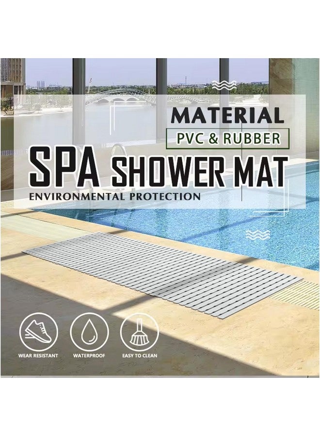 Eurotex Premium Shower Anti Slip Mat for Bathroom Floor, Striped Anti Skid, Stand up mat for Bath, Kitchen, Anti Bacterial (Grey, 1.5ft x 2ft) - Also Available in 5 Meter Roll-Polyvinyl Chloride (PVC) - Image 5