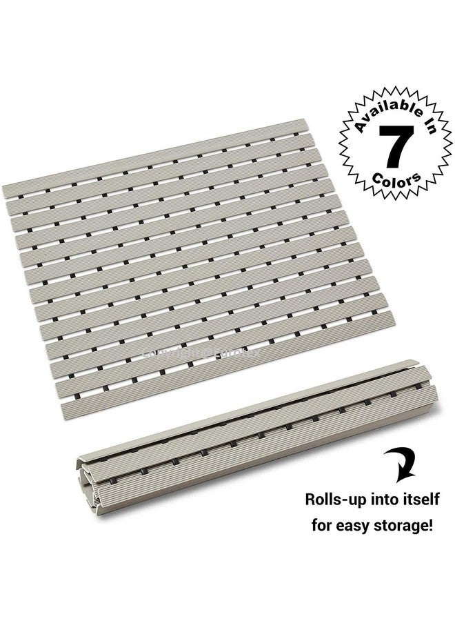 Eurotex Premium Shower Anti Slip Mat for Bathroom Floor, Striped Anti Skid, Stand up mat for Bath, Kitchen, Anti Bacterial (Grey, 1.5ft x 2ft) - Also Available in 5 Meter Roll-Polyvinyl Chloride (PVC) - Image 3