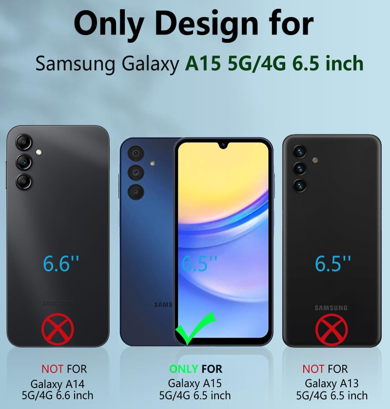 FNTCASE for Samsung Galaxy A15-5G Case: Phone Case with Built-in Screen Protector Protective Silicone Cell Phone Cover Rugged Shockproof Full Protection Slim Dual Layer Case for Men & Women Black - Image 2