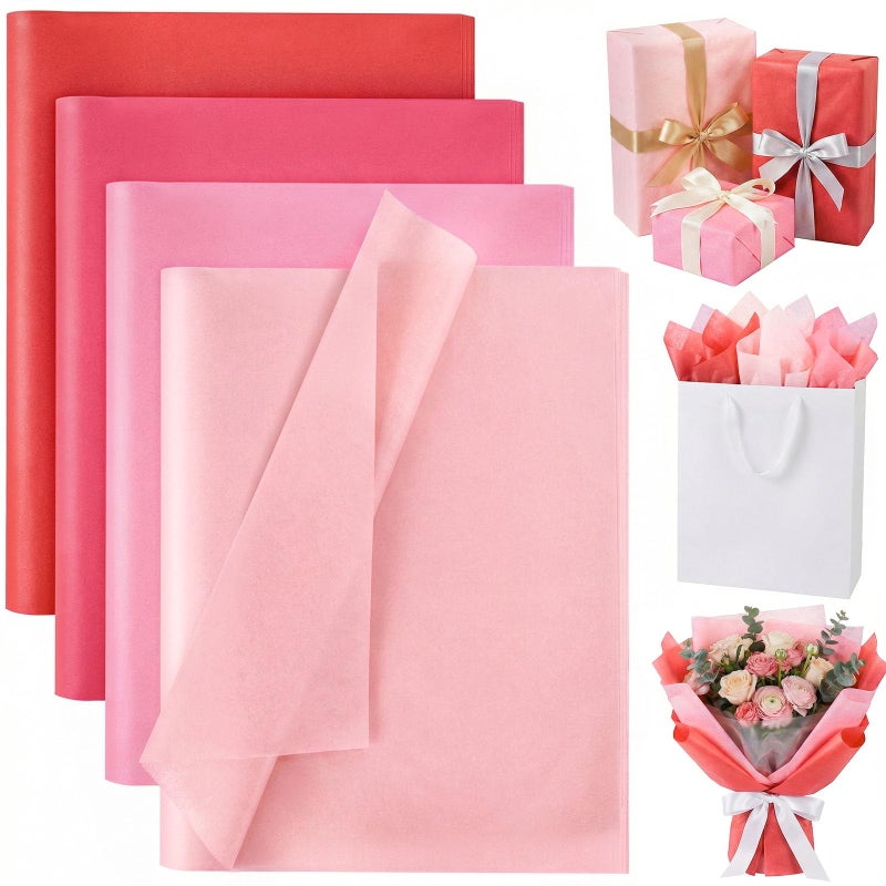 Shindel 120 Sheets Pink Tissue Paper, 20x14 Inch Gift Wrapping Paper for Valentine's Day Gift Bags Wedding Bridal Shower DIY Craft Project - Image 1