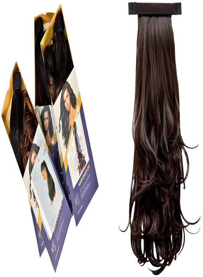 KIS Beautiful Snapon Ponytail Hair Extension (2 in 1) Human Hair Blend Salon-Quality Voluminous Luxurious Customizable Tangle Free Natural Hair (20 Inch Length So5 Natural Brown Color) - Image 1