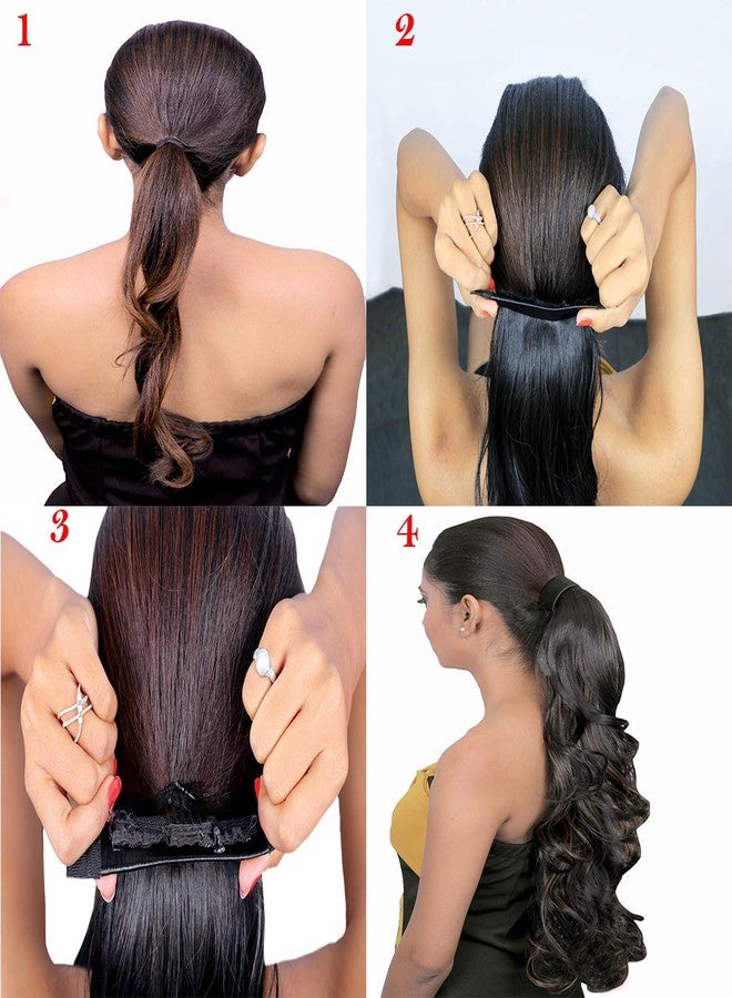 KIS Beautiful Snapon Ponytail Hair Extension (2 in 1) Human Hair Blend Salon-Quality Voluminous Luxurious Customizable Tangle Free Natural Hair (20 Inch Length So5 Natural Brown Color) - Image 3