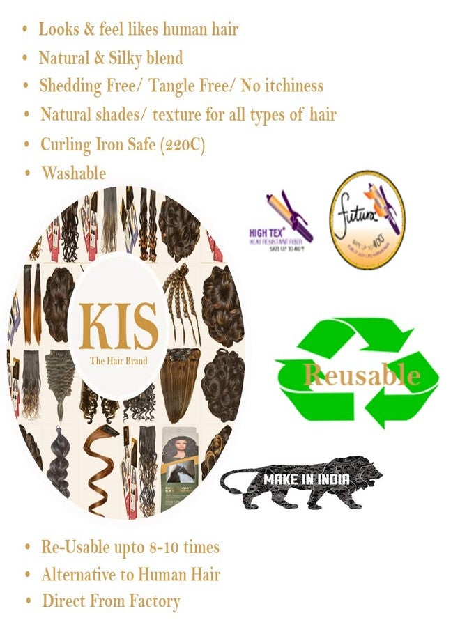 KIS Beautiful Snapon Ponytail Hair Extension (2 in 1) Human Hair Blend Salon-Quality Voluminous Luxurious Customizable Tangle Free Natural Hair (20 Inch Length So5 Natural Brown Color) - Image 5
