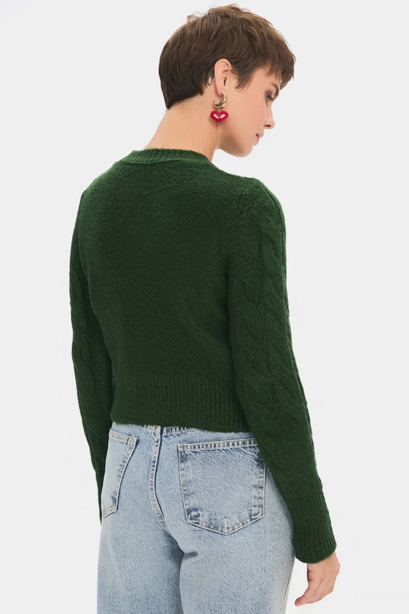 جون Women's Crew Neck Hair Knit Detailed Knitwear Sweater