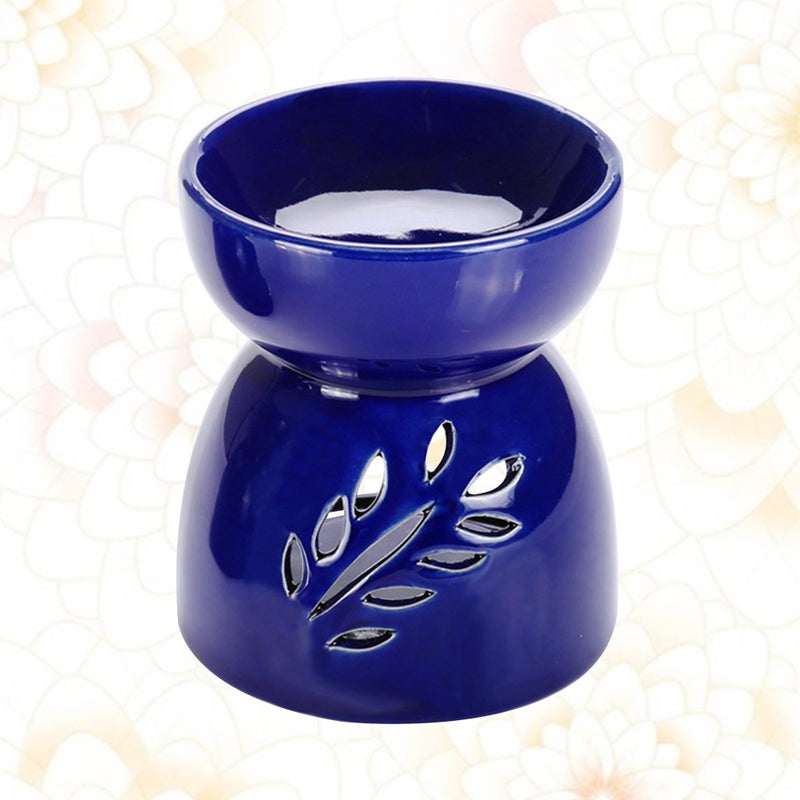 2pcs Ceramic Tea Light Holder Candlestick Hollow Leaf Pattern Aromatherapy for Living Room Balcony Patio Porch ( ) - Image 4
