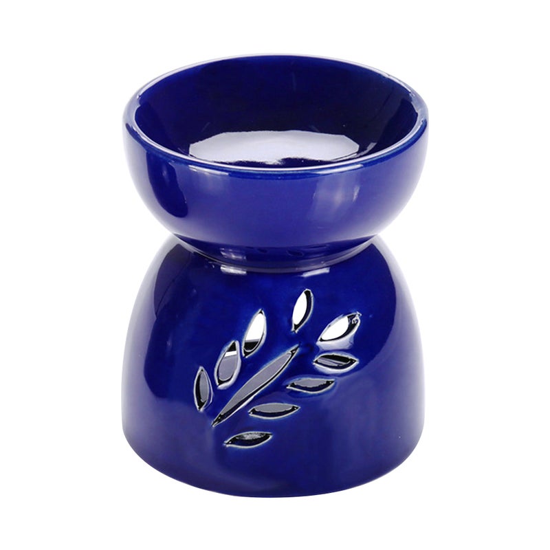 2pcs Ceramic Tea Light Holder Candlestick Hollow Leaf Pattern Aromatherapy for Living Room Balcony Patio Porch ( ) - Image 2