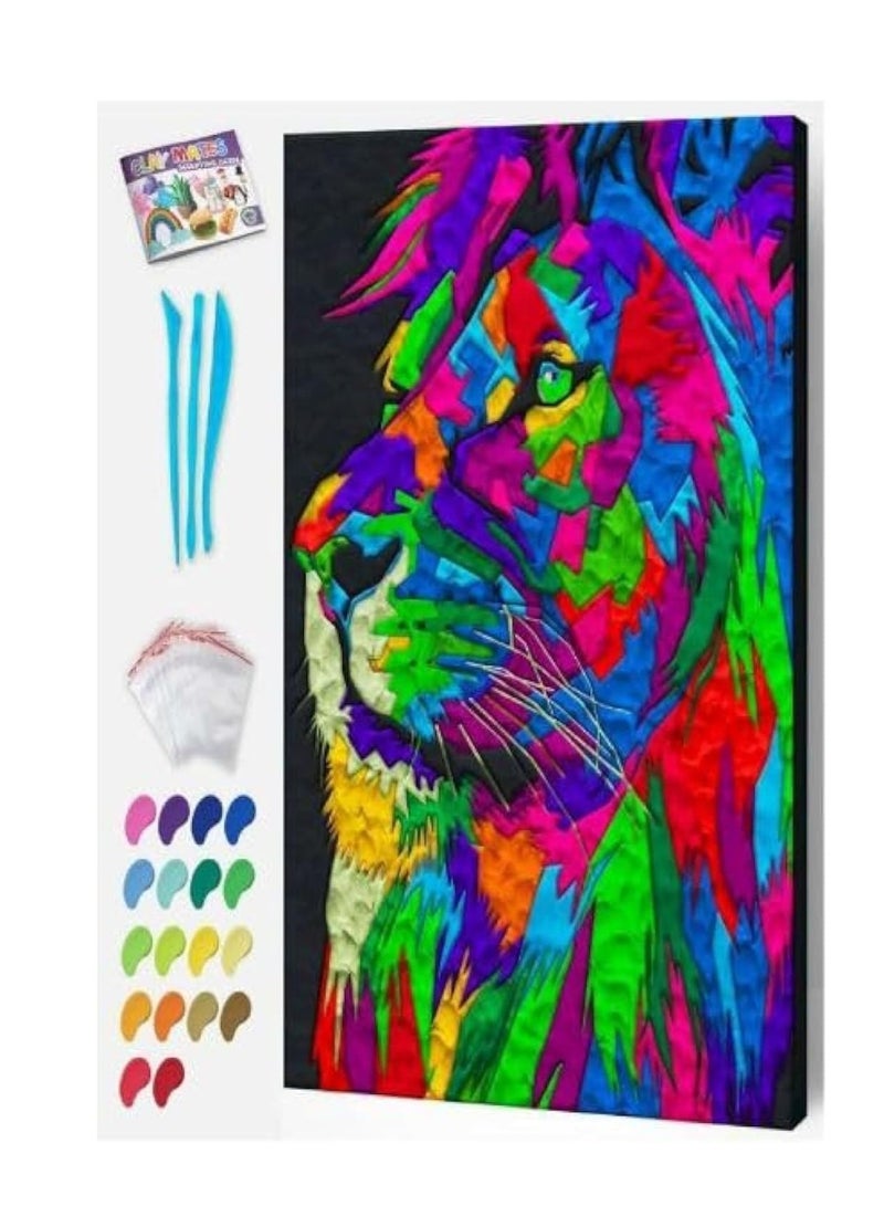 سبلات Splat Planet Lion Clay Painting Kit, Size:30 cm x 30 cm - Image 1