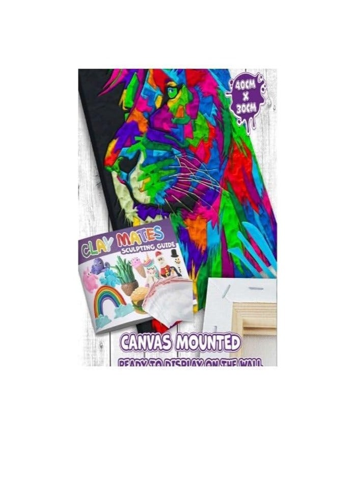 سبلات Splat Planet Lion Clay Painting Kit, Size:30 cm x 30 cm - Image 3