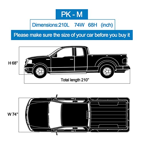 Holthly 10 Layers Truck Cover Waterproof All Weather. Pickup Truck Cover Rain UV Protection. Length: Up to 210 inches, Universal Fit Most Regular Cab Short Box Ford F100 Chevy C10 S10 Ram 150 250. - Image 5