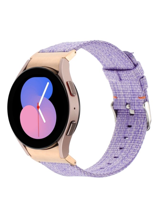 Replacement Strap For Samsung Galaxy Watch6/6 Classic/5/5 Pro Nylon Canvas Watch Band Lavender Purple