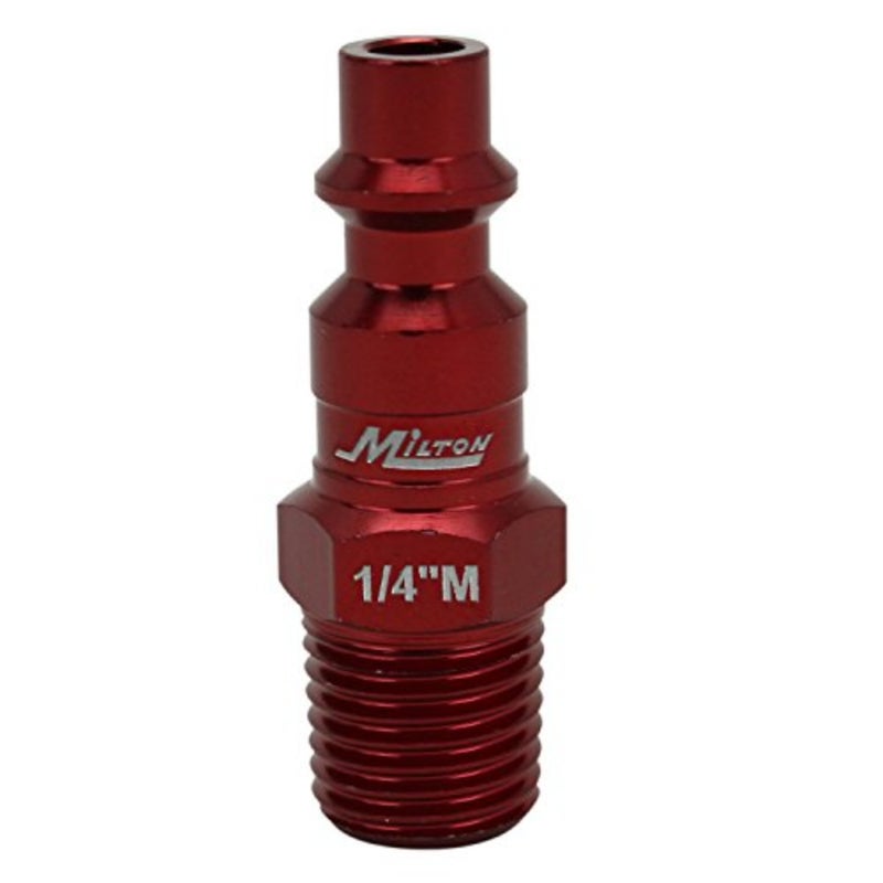 ColorFit من Milton 727MC-20 سدادات هوائية - نمط M، أحمر - 1/4 بوصة NPT ذكر، (صندوق من 20) - Image 3