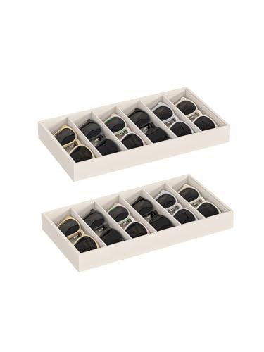 Ausalivan Sunglass Organizer Tray,Eyeglass Storage for Multiple Glasses,Jewelry and Sunglasses Drawer Organizer (Beige 2) - Image 1