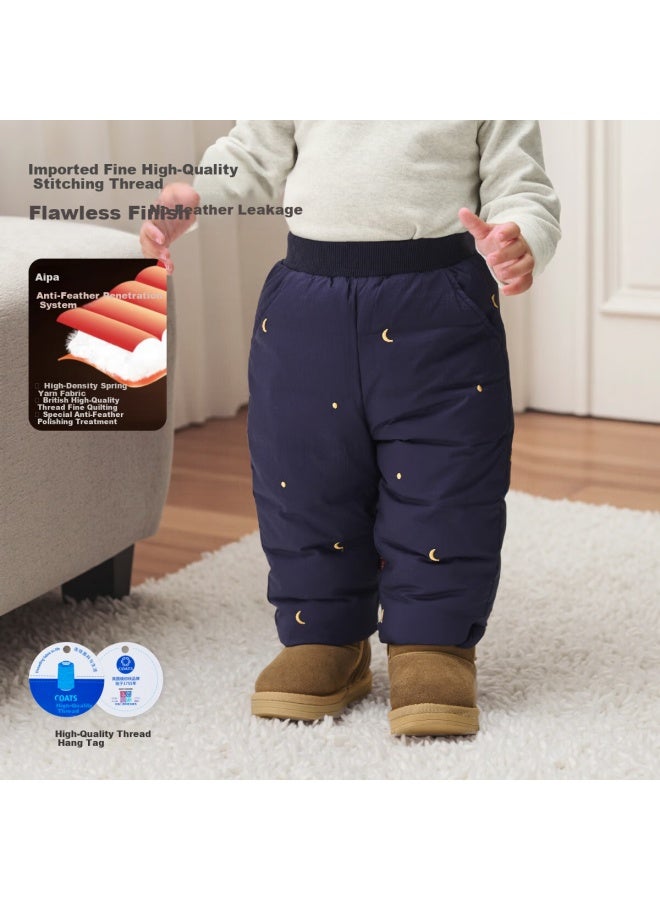 Aqpa Baby Down Pants Winter Thickened Baby Outdoor Starry Night 100