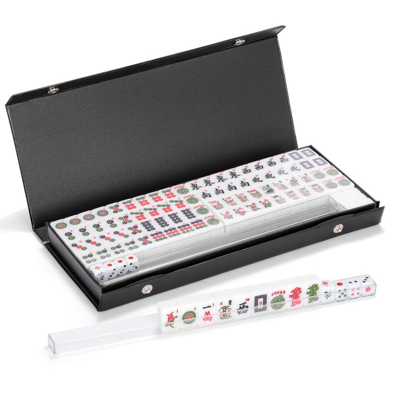 drizzle American Travel Mahjong Set Mini 20mm with Instructions - Portable 166 Tiles - for Beginners with 4PCS Racks 2 Pounds - Mah-Jong Game éº»å°† - Image 2