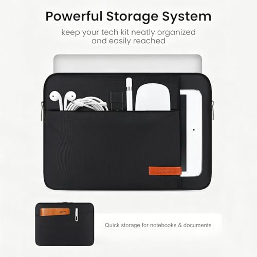 Lacdo 13 inch Laptop Sleeve Case for 13 inch MacBook Air M5 A3449 2026 M4 A3240 2025 M3 A3113 M2 A2681 M1 A2337 13 MacBook Neo A18 Pro A3404 2026 iPad AirPro 13 M5 Computer Bag Black - Image 3