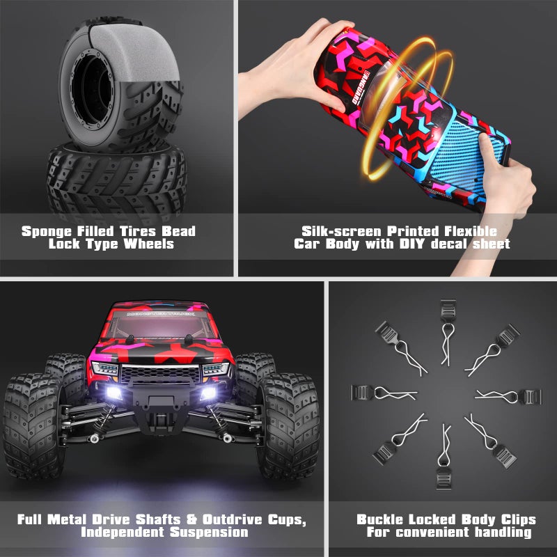 HAIBOXING 1:12 Scale RC Cars 903 RC Monster Truck, 38 km/h Speed Hobby Fast RC Cars for Kids and Adults Toy Gifts, 2.4 GHz 4WD Electric Powered Remote Control Trucks Ready to Run 40+ Min Playtime - Image 5