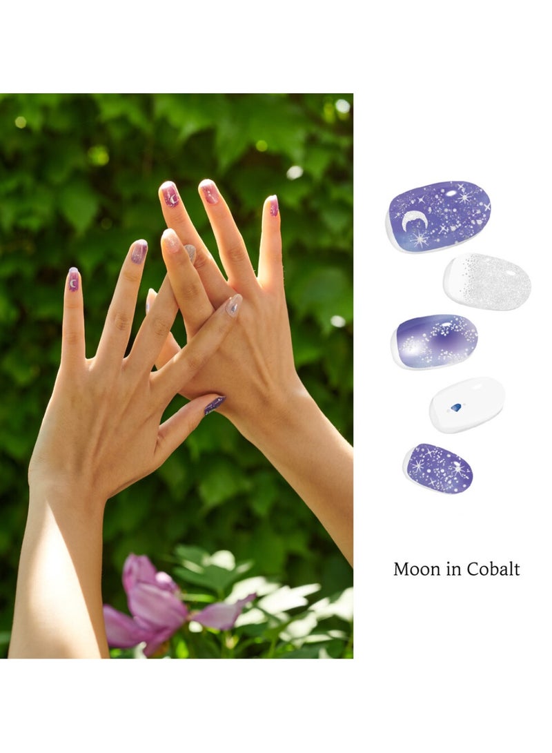 FOLARIS Moon in Cobalt Korean  Piece of Nail Art with Genuine Swarovski Crystals – Elegant, Long-Lasting Manicure - Image 3